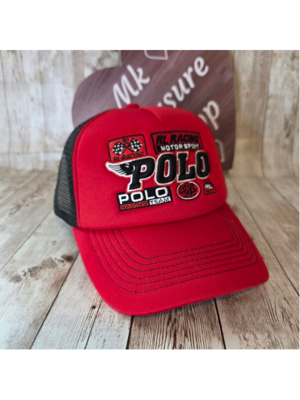 Men's Ralph Lauren Red & Black Polo Racing Hat NWOT